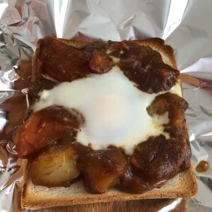 トースターで8分★カレーエッグパン